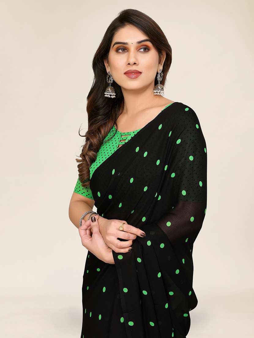 women printed casual wear saree with blouse - 22049329 -  Standard Image - 4