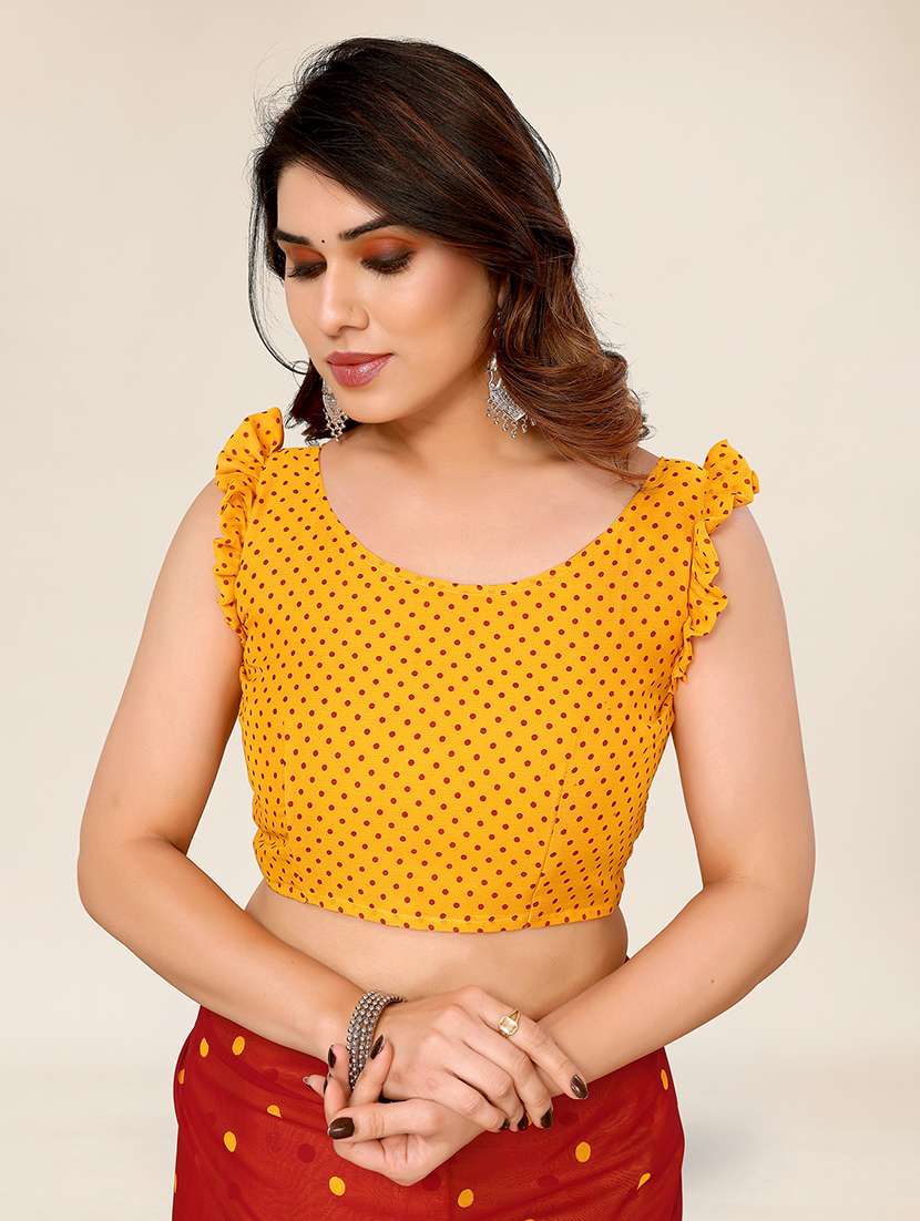 women printed casual wear saree with blouse - 22049334 -  Standard Image - 4