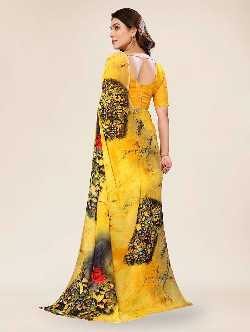 women printed casual wear saree with blouse - 22049339 -  Standard Image - 1