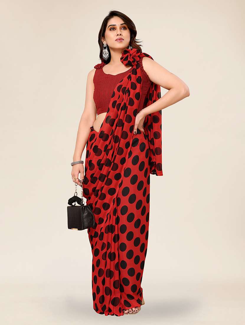 women printed casual wear saree with blouse - 22049354 -  Standard Image - 1