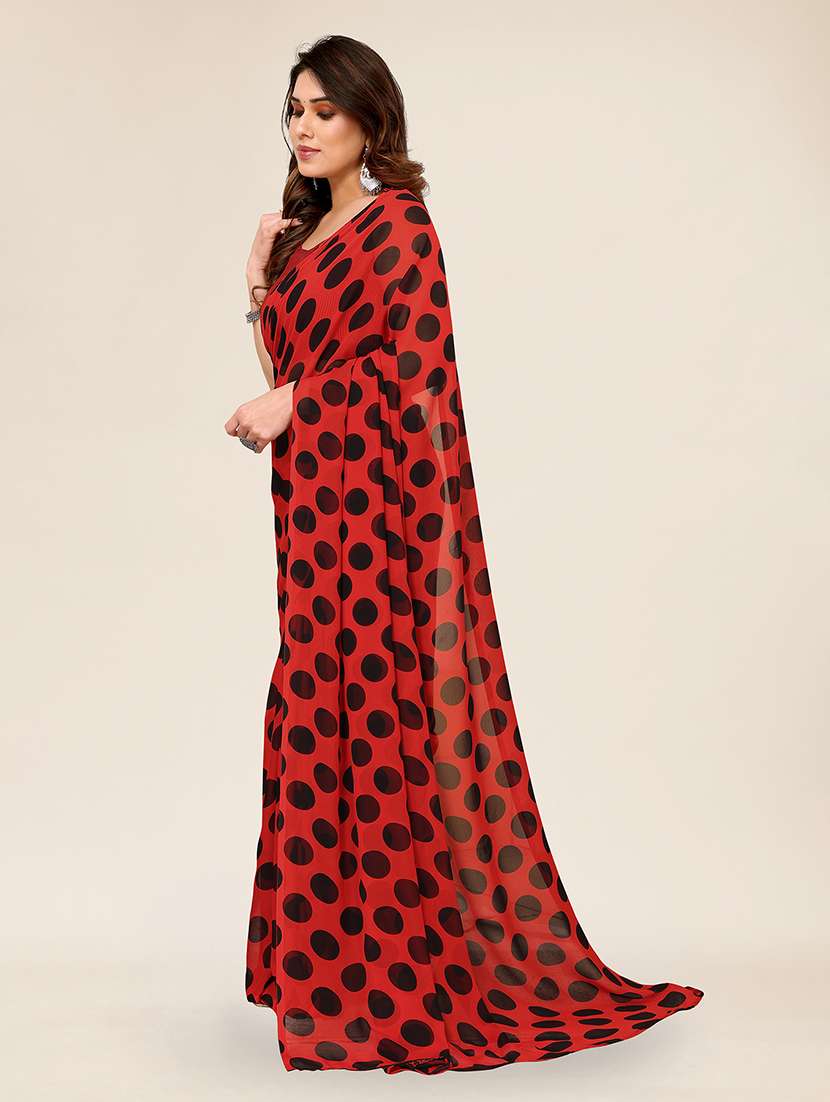 women printed casual wear saree with blouse - 22049354 -  Standard Image - 4