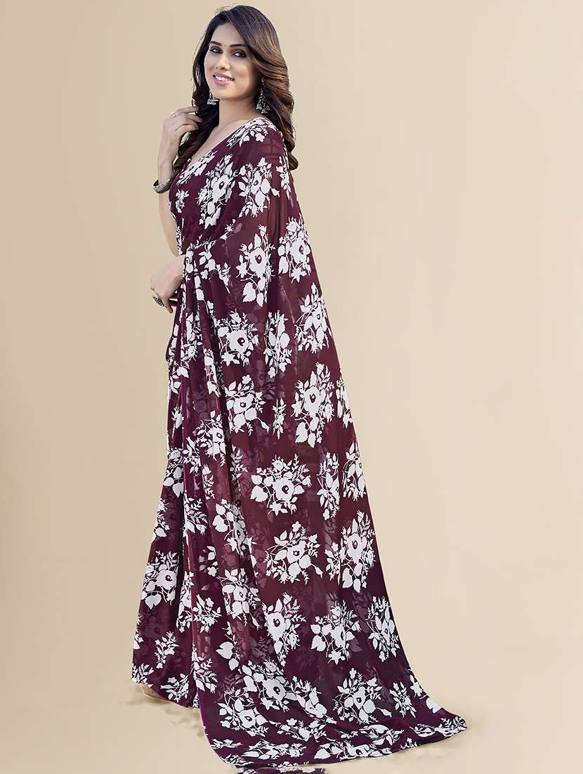women printed casual wear saree with blouse - 22049373 -  Standard Image - 1