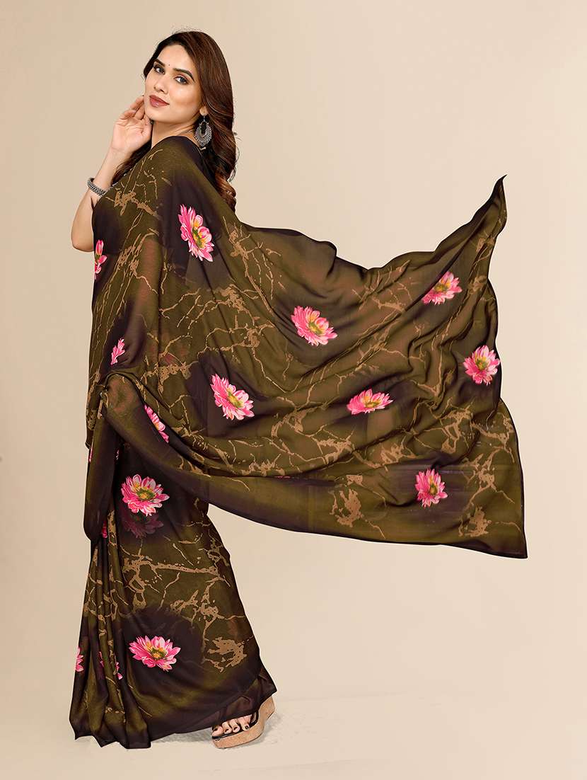 women printed casual wear saree with blouse - 22049385 -  Standard Image - 1