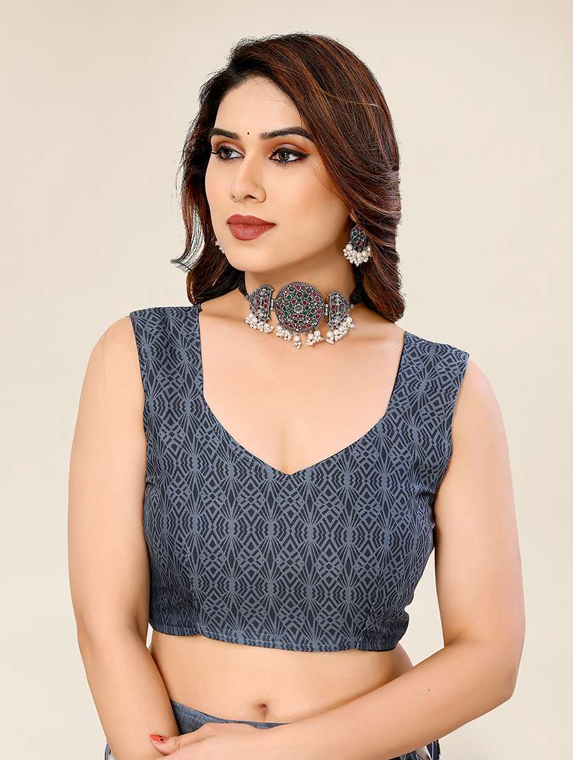 women printed casual wear saree with blouse - 22049387 -  Standard Image - 4