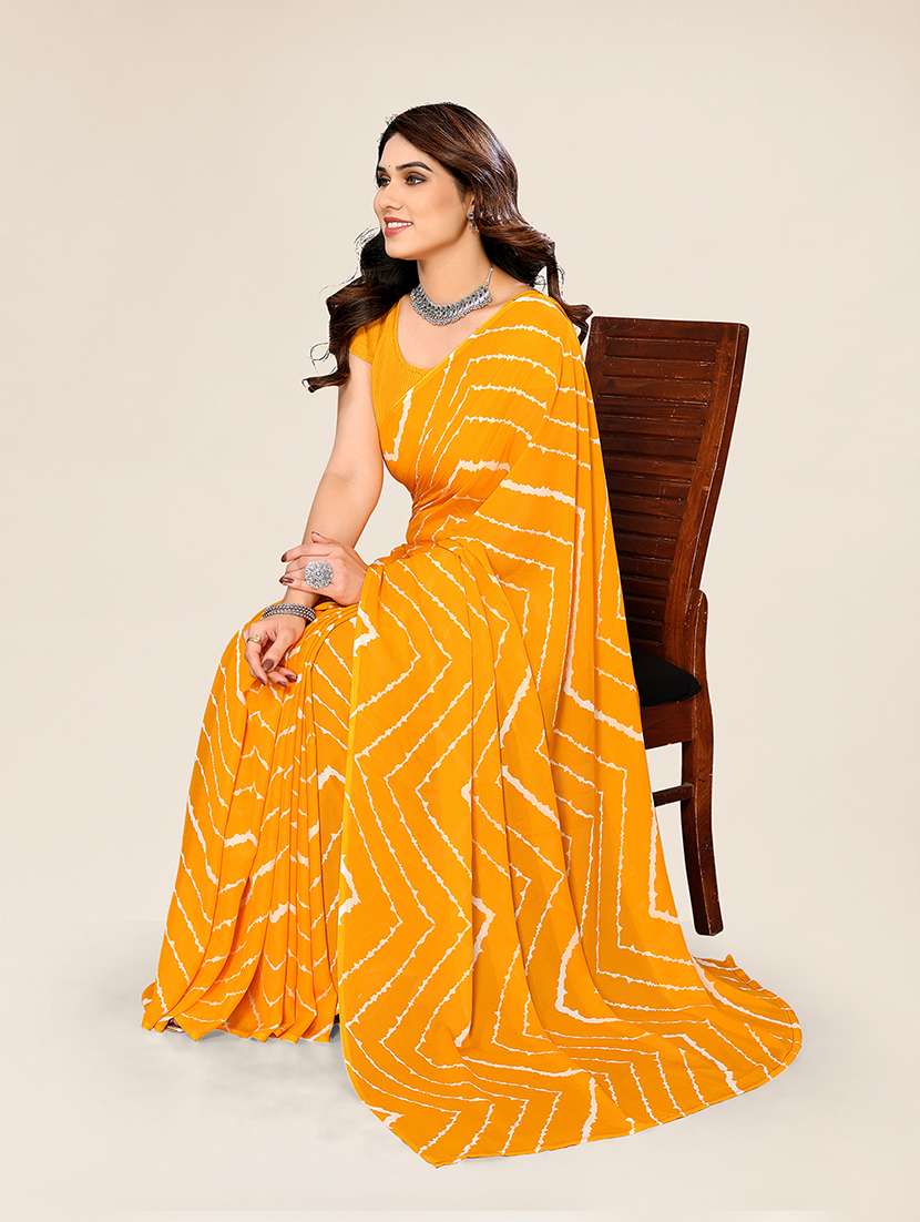 women printed casual wear saree with blouse - 22049393 -  Standard Image - 4