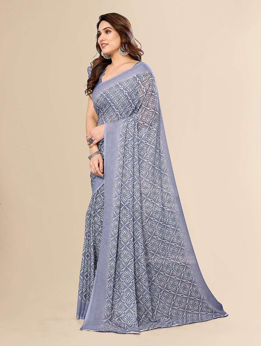 women printed casual wear saree with blouse - 22049402 -  Standard Image - 1