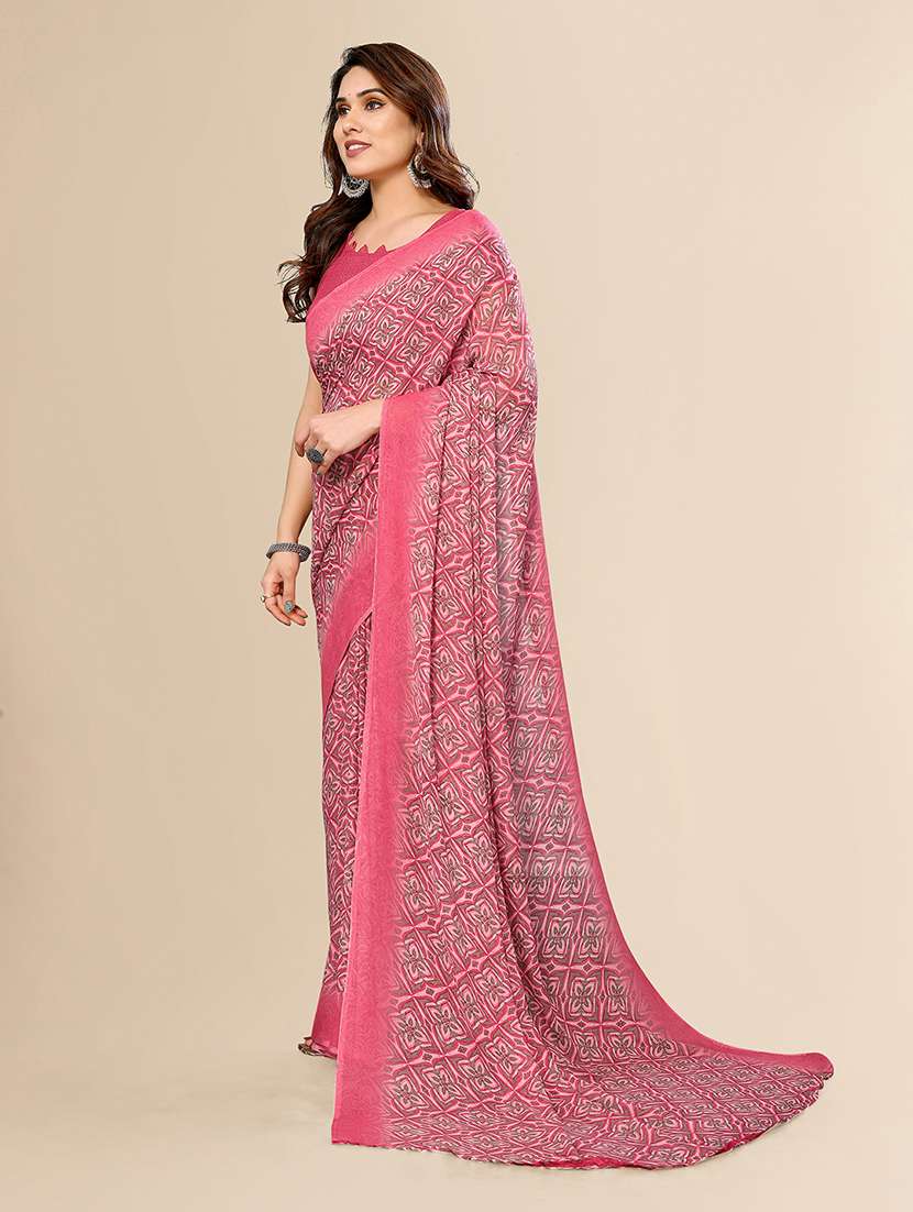 women printed casual wear saree with blouse - 22049404 -  Standard Image - 1