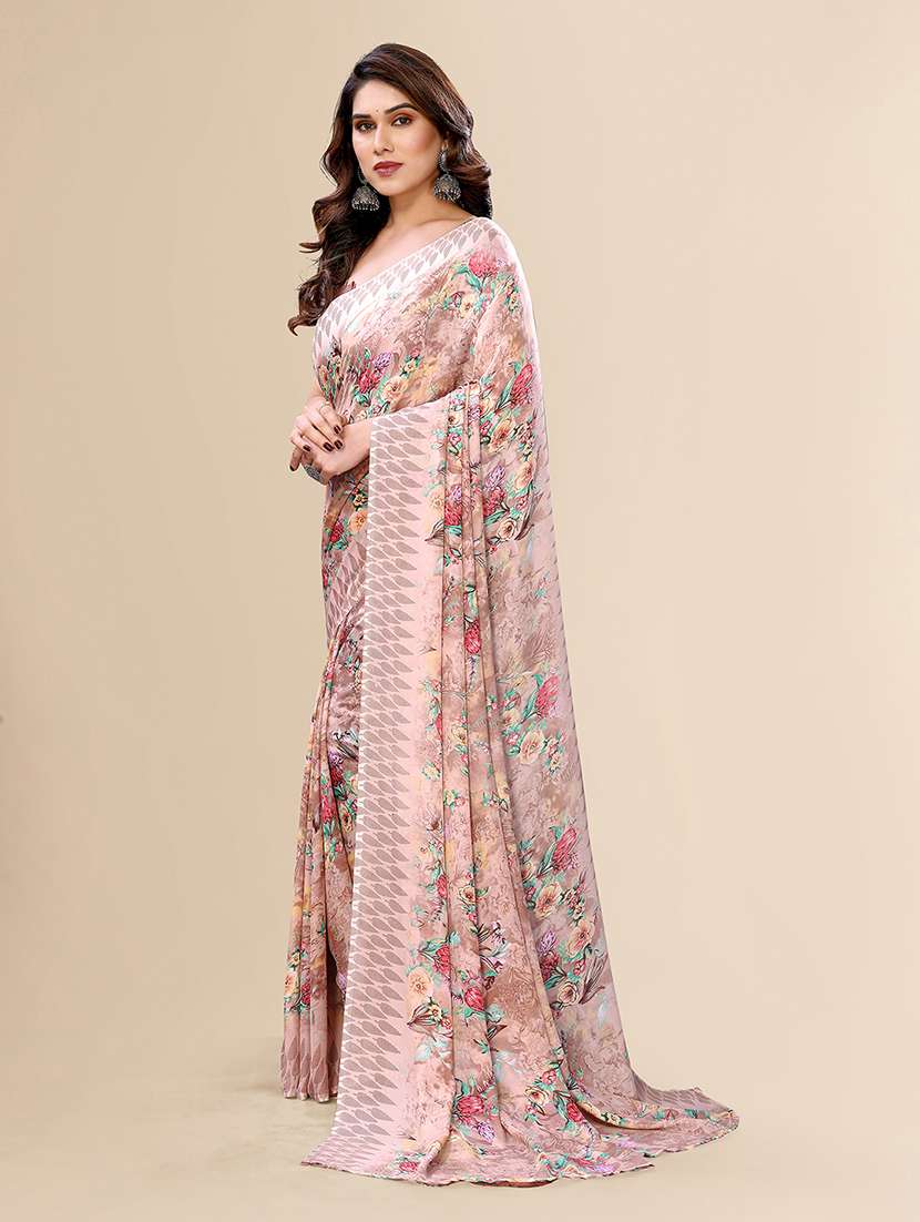 women printed casual wear saree with blouse - 22049410 -  Standard Image - 1