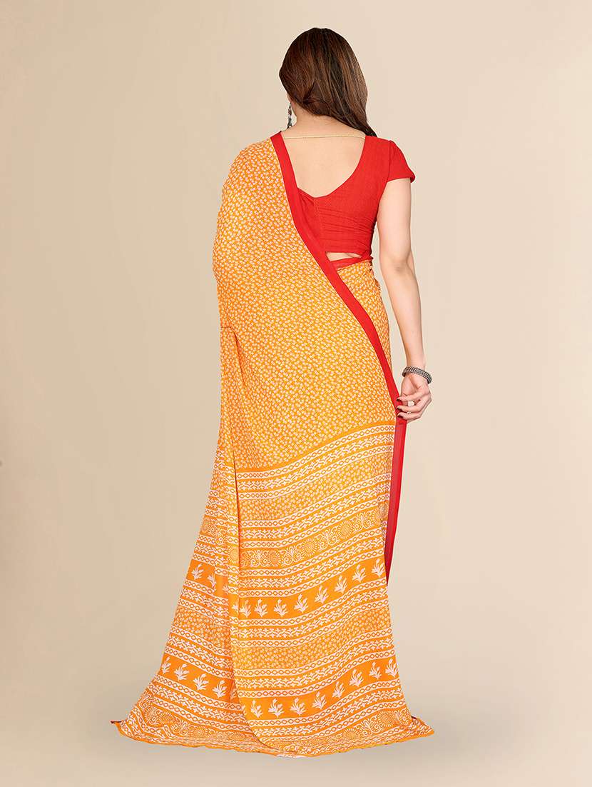 women printed casual wear saree with blouse - 22049416 -  Standard Image - 4