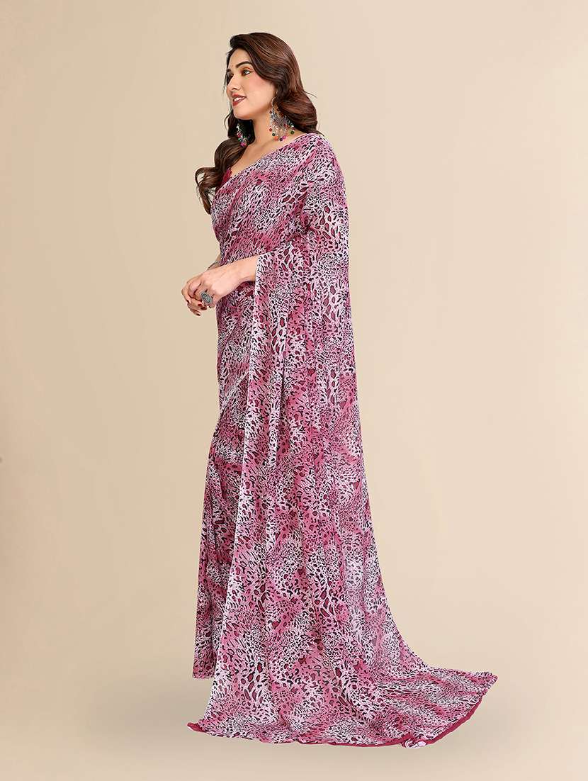 women printed casual wear saree with blouse - 22049425 -  Standard Image - 1