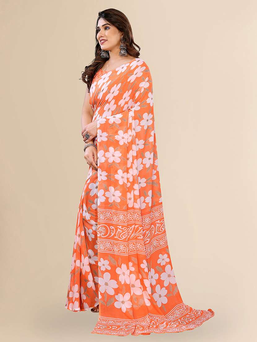women printed casual wear saree with blouse - 22049467 -  Standard Image - 1