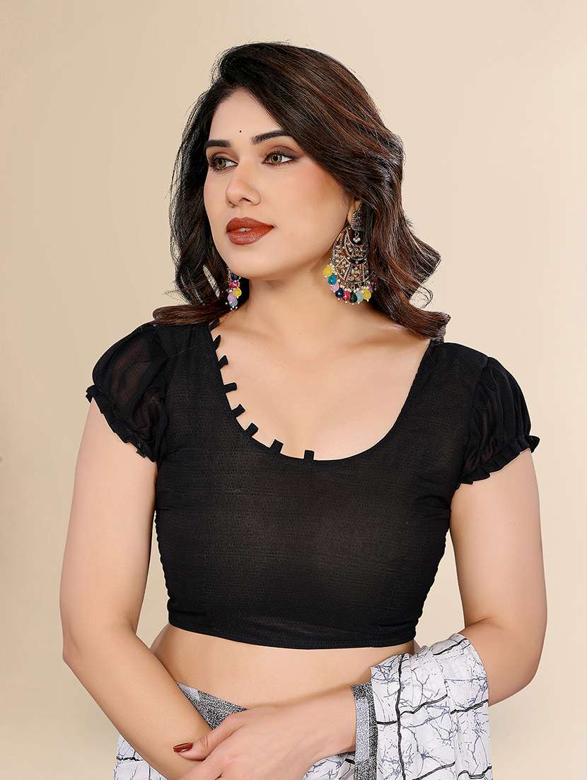 women printed casual wear saree with blouse - 22049486 -  Standard Image - 4