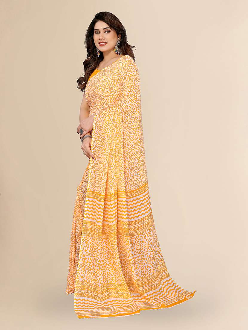 women printed casual wear saree with blouse - 22049492 -  Standard Image - 1
