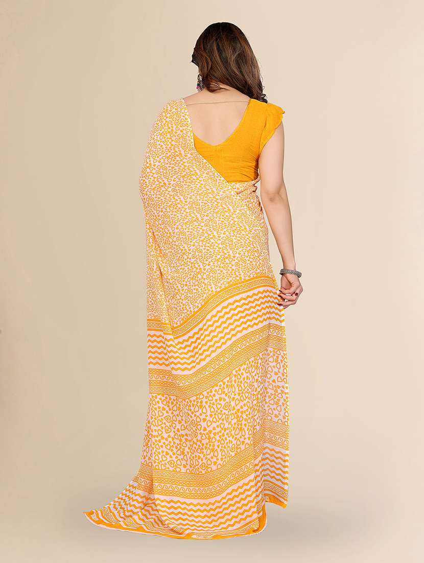 women printed casual wear saree with blouse - 22049492 -  Standard Image - 4