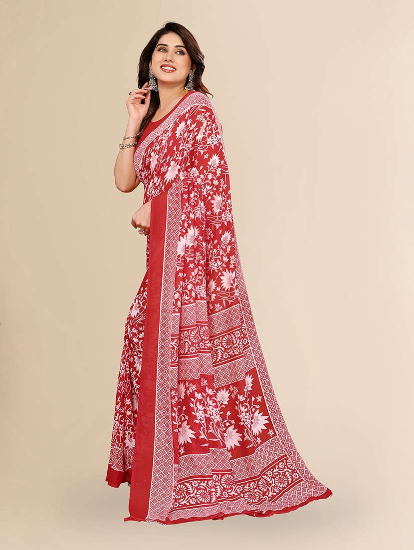 women printed casual wear saree with blouse - 22049495 -  Standard Image - 1