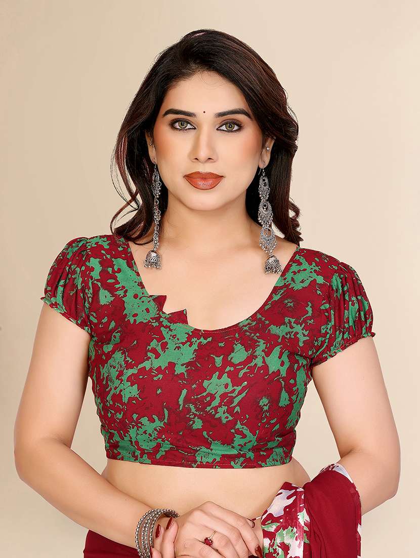 women printed casual wear saree with blouse - 22049500 -  Standard Image - 4