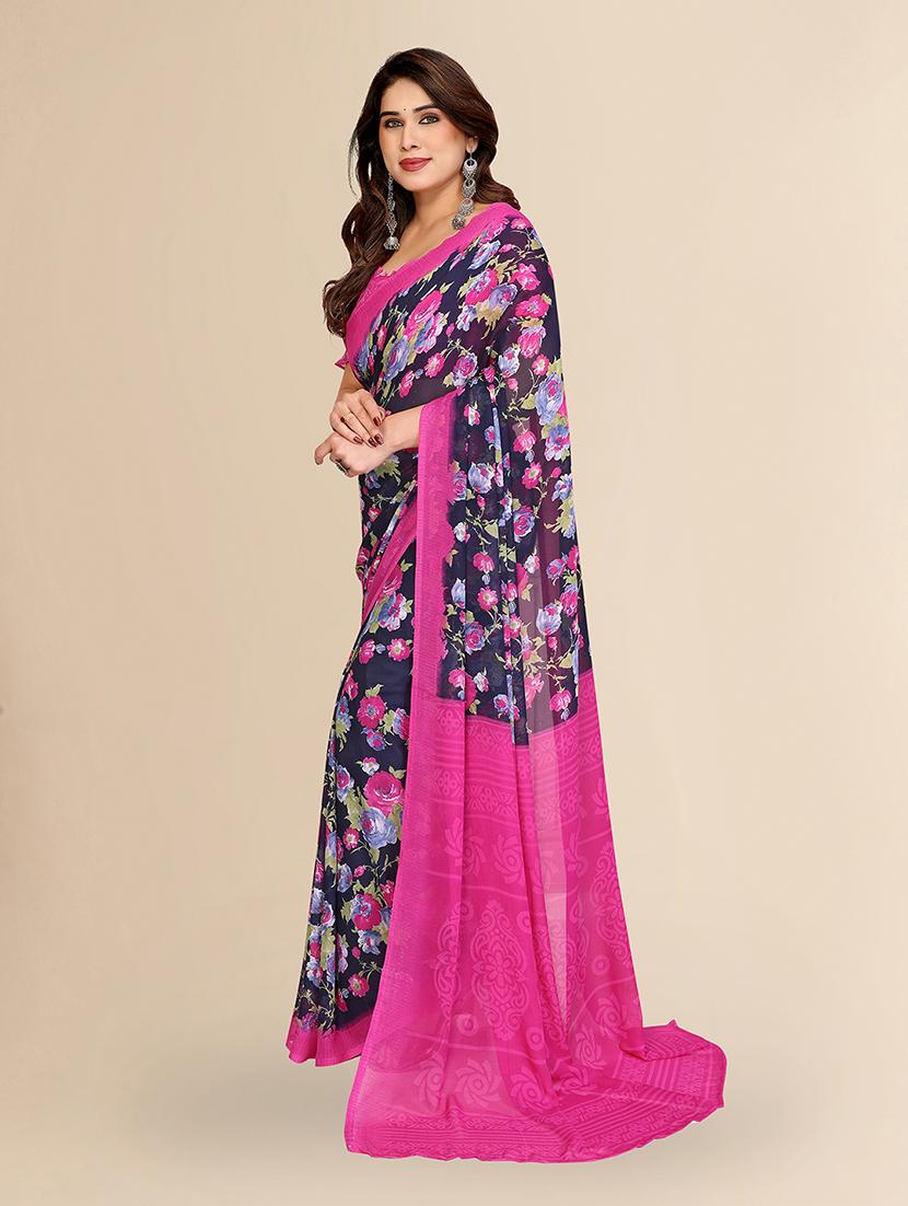 women printed casual wear saree with blouse - 22049503 - Standard Image - 1