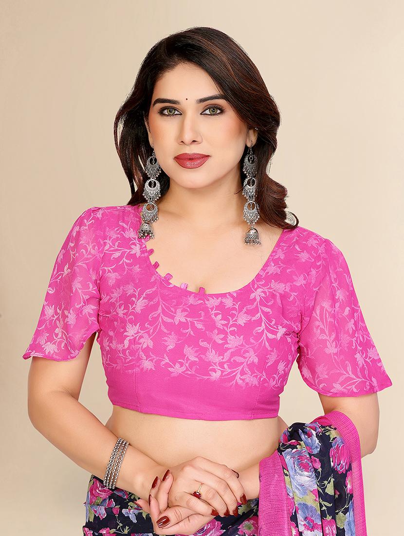women printed casual wear saree with blouse - 22049503 - Standard Image - 4