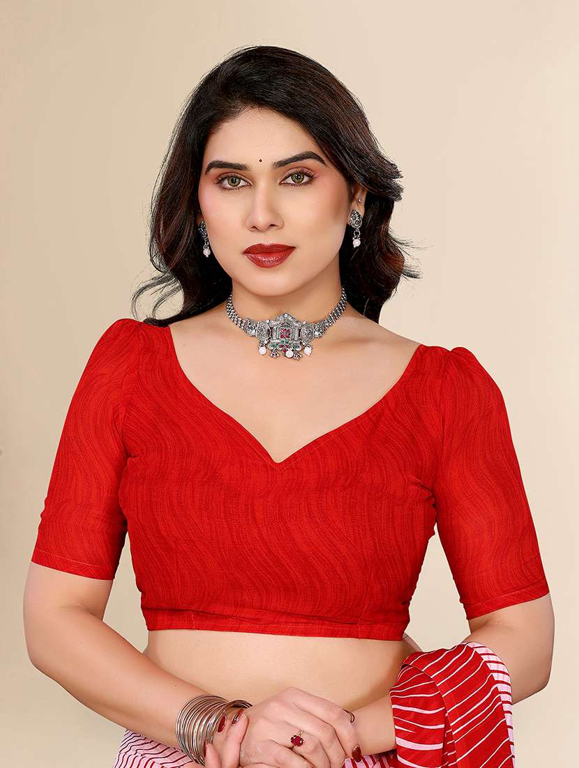 women printed casual wear saree with blouse - 22049519 -  Standard Image - 4