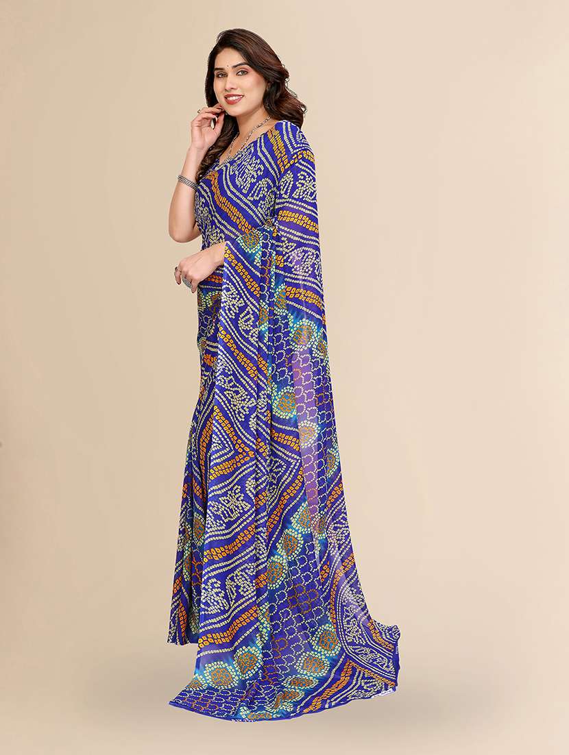 women printed casual wear saree with blouse - 22049529 -  Standard Image - 1