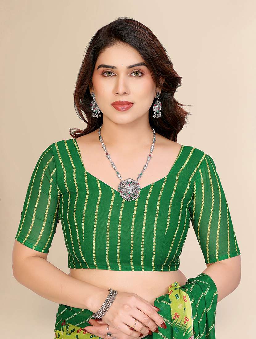 women printed casual wear saree with blouse - 22049533 -  Standard Image - 4