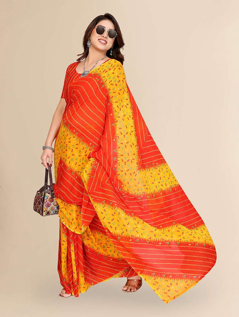 women printed casual wear saree with blouse - 22049534 -  Standard Image - 1