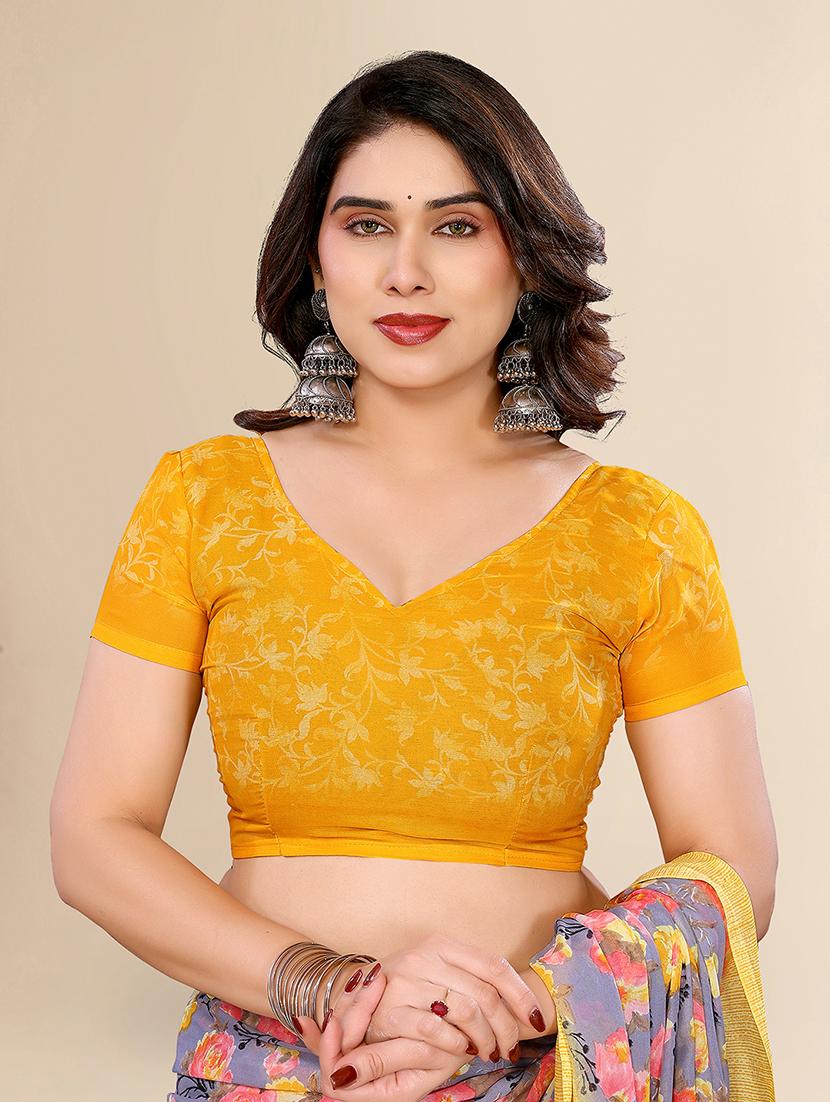 women printed casual wear saree with blouse - 22049540 - Standard Image - 4