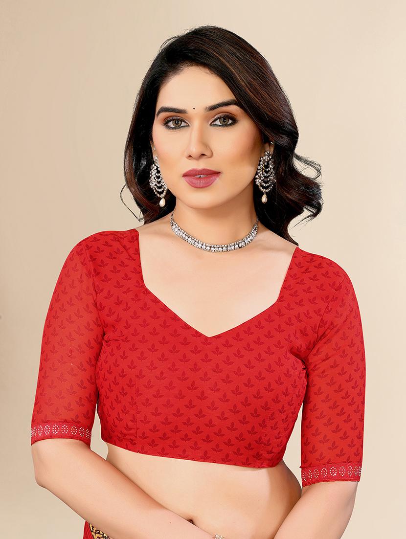 women printed casual wear saree with blouse - 22049553 - Standard Image - 4