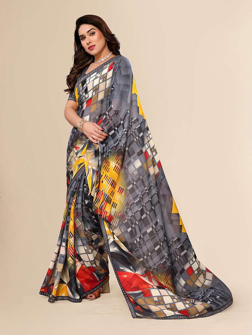 women printed casual wear saree with blouse - 22049557 - Standard Image - 1