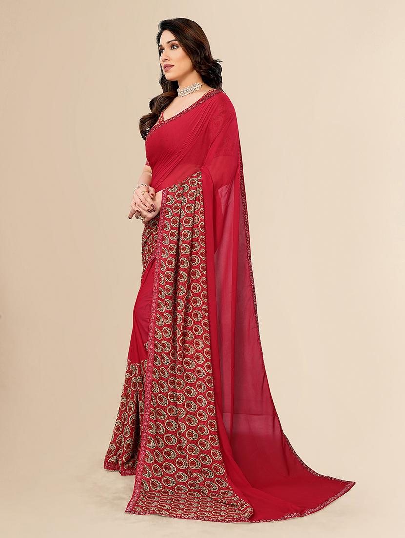 women printed casual wear saree with blouse - 22049561 - Standard Image - 1