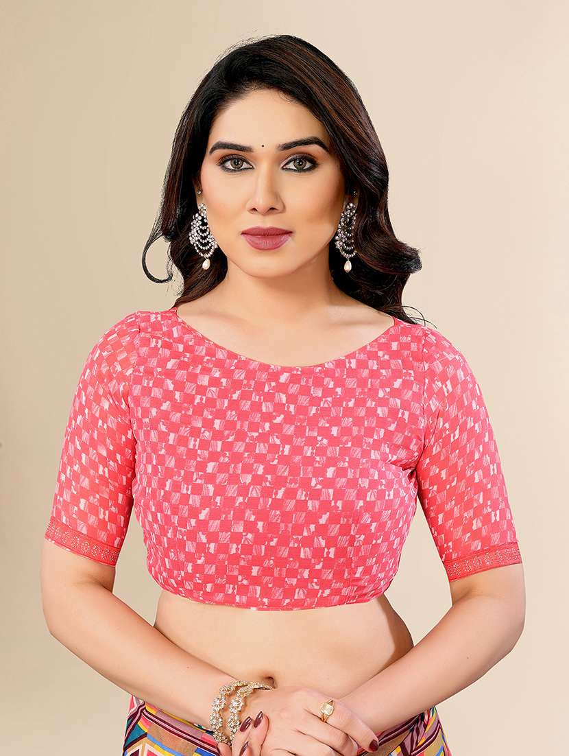 women printed casual wear saree with blouse - 22049562 - Standard Image - 4