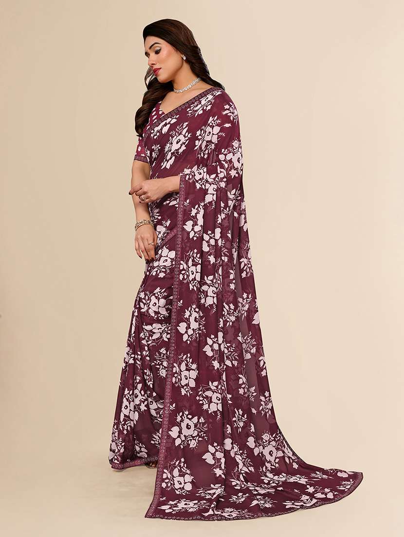 women printed casual wear saree with blouse - 22049570 - Standard Image - 4