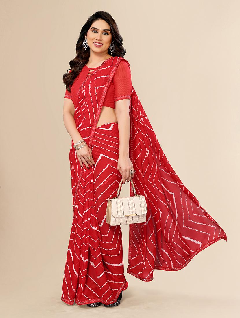 women printed casual wear saree with blouse - 22049573 - Standard Image - 1