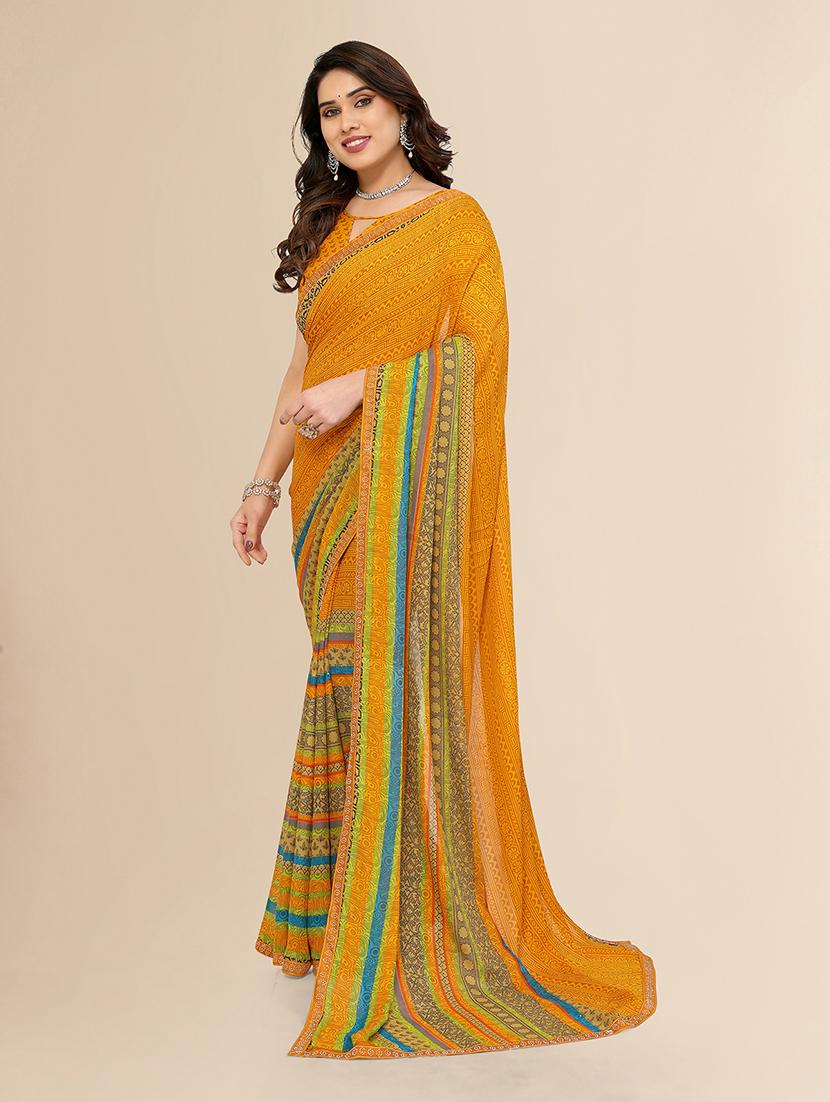 women printed casual wear saree with blouse - 22049578 - Standard Image - 1