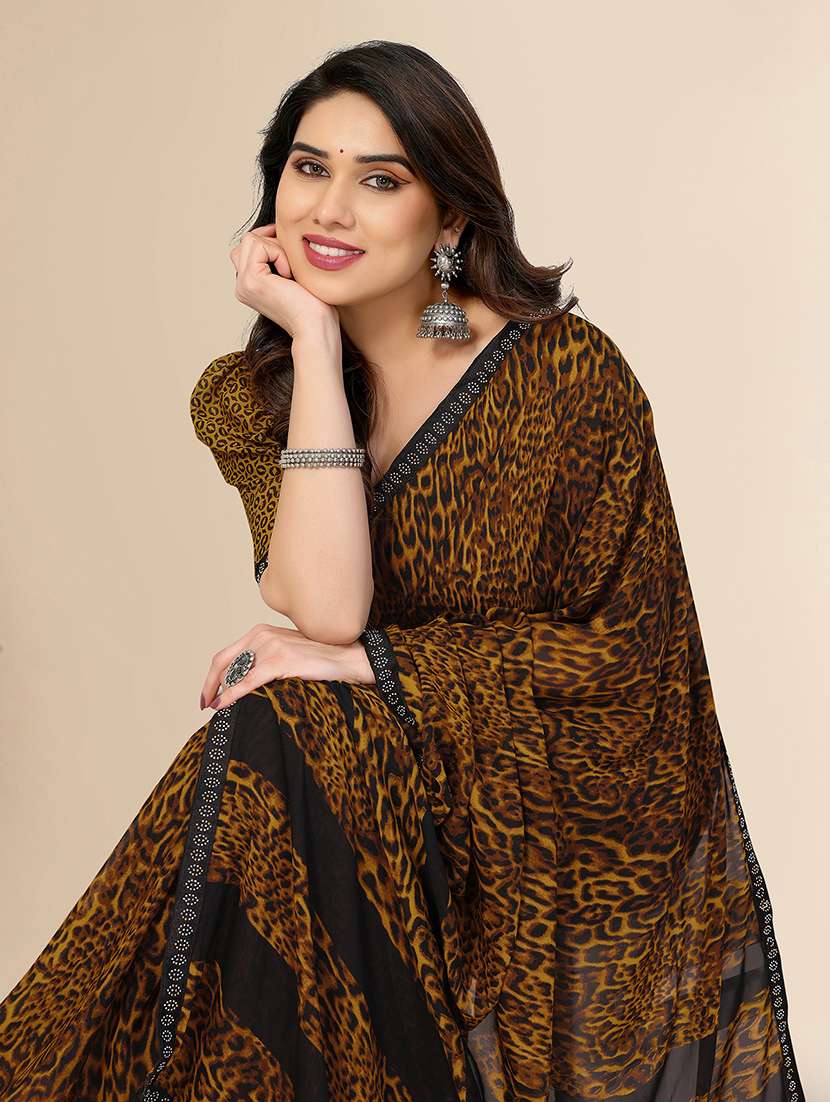 women printed casual wear saree with blouse - 22049588 -  Standard Image - 1