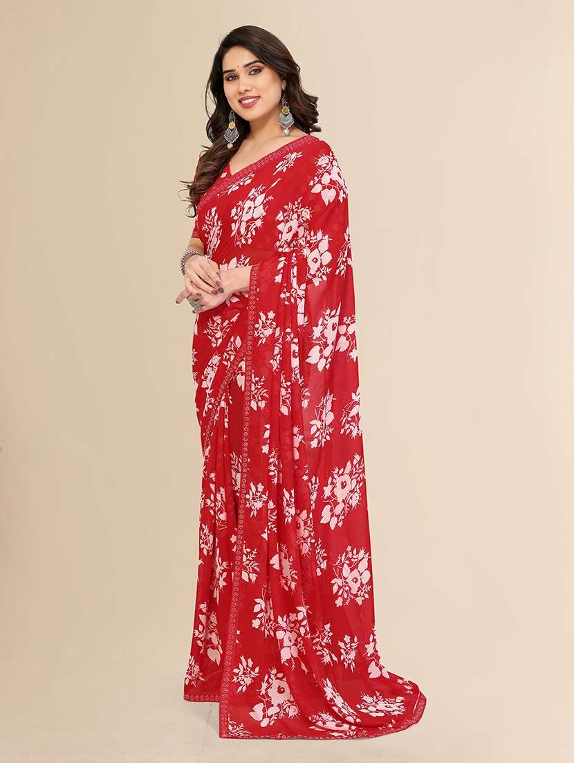 women printed casual wear saree with blouse - 22049591 -  Standard Image - 1