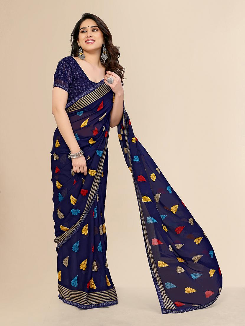 women printed casual wear saree with blouse - 22049601 - Standard Image - 1