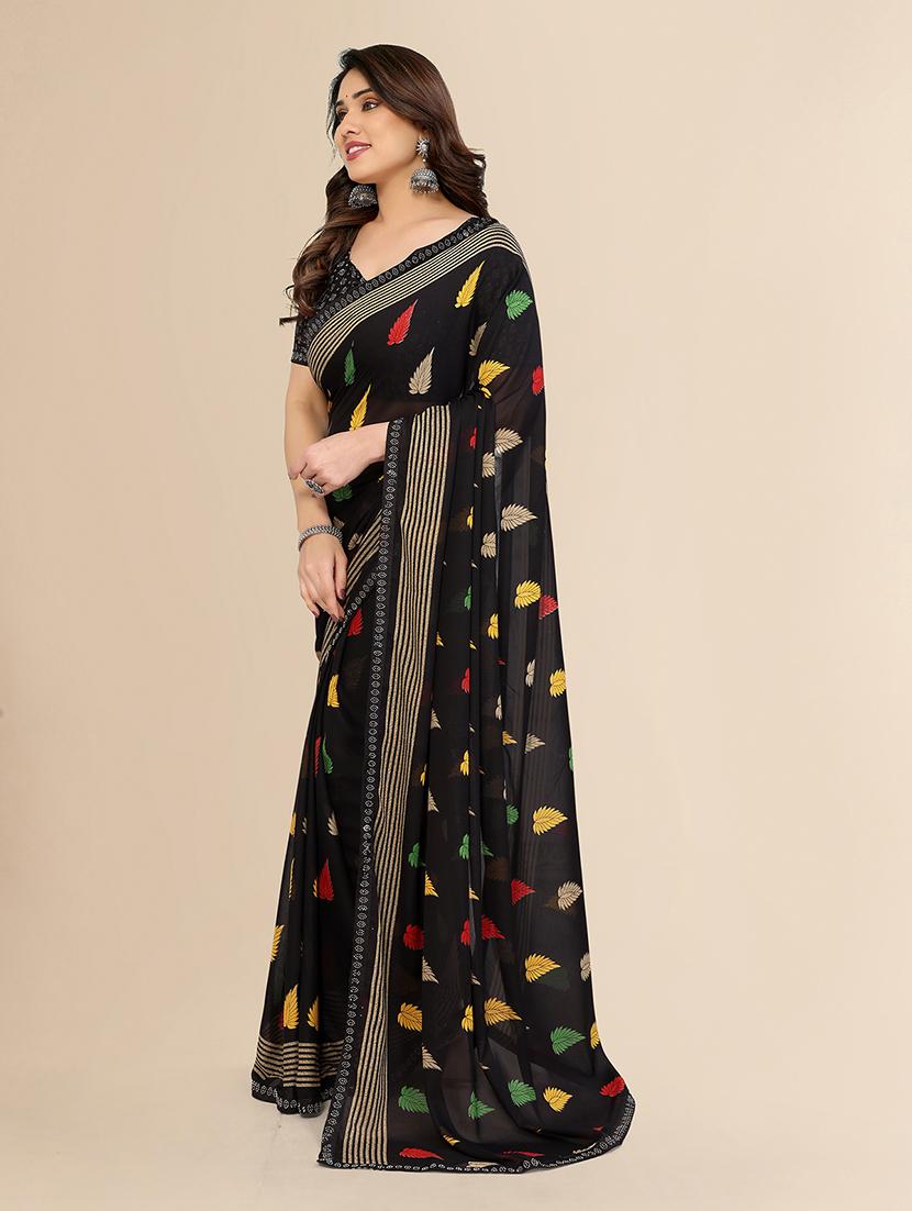 women printed casual wear saree with blouse - 22049602 - Standard Image - 1