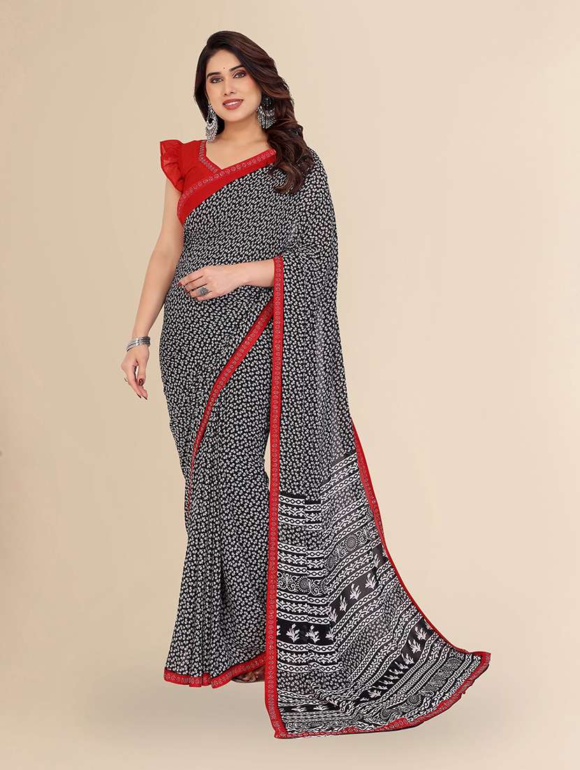 women printed casual wear saree with blouse - 22049605 - Zoom Image - 0