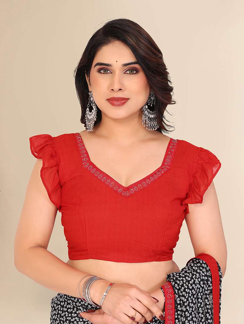 women printed casual wear saree with blouse - 22049605 - Standard Image - 4