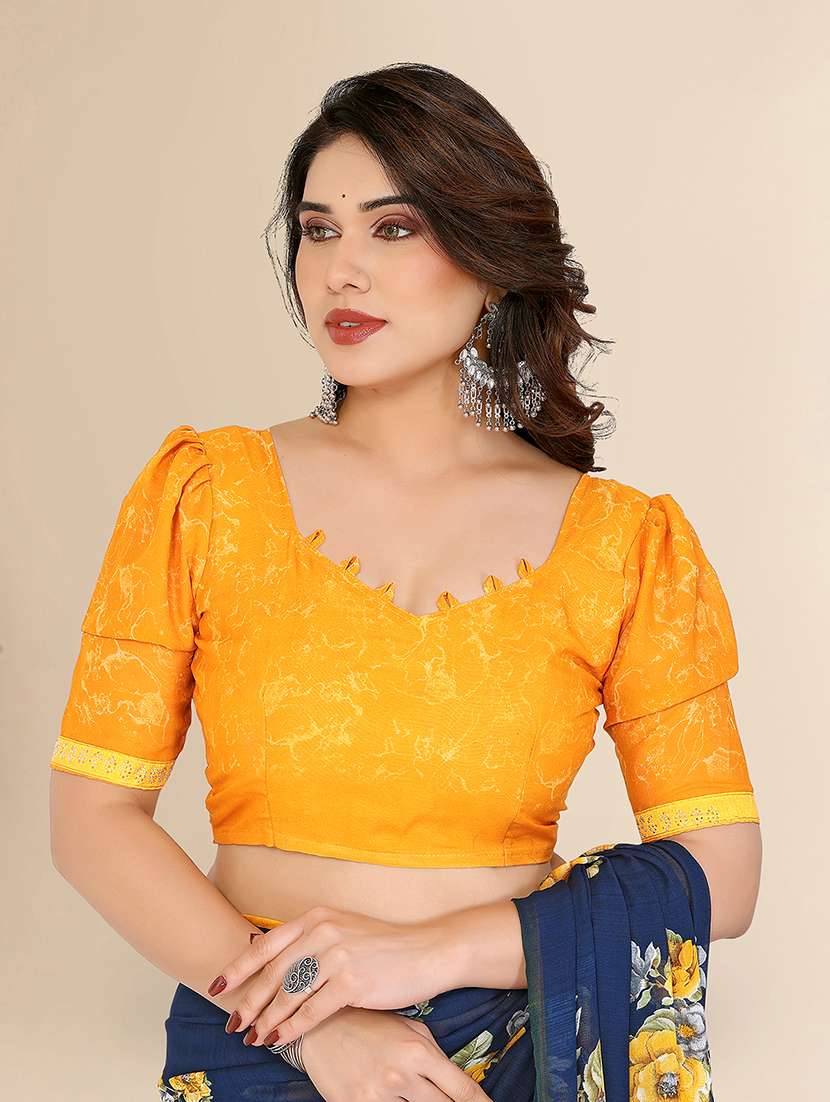 women printed casual wear saree with blouse - 22049610 -  Standard Image - 4