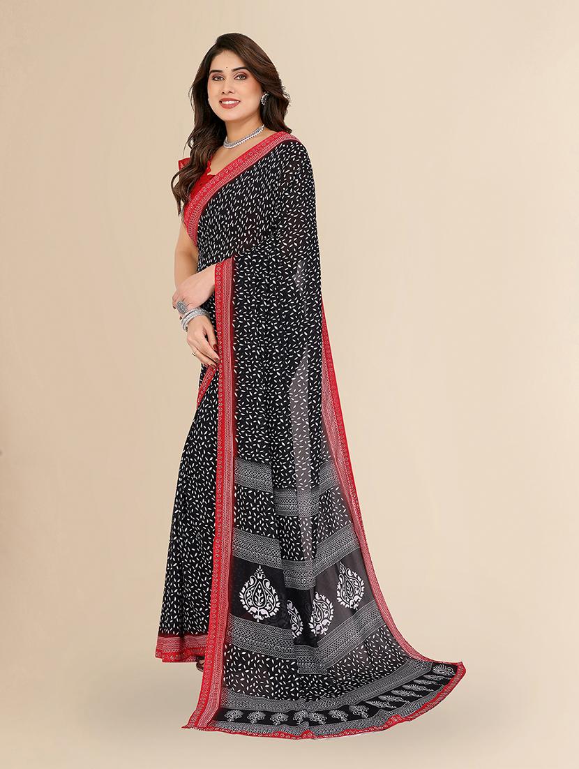 women printed casual wear saree with blouse - 22049611 - Standard Image - 4