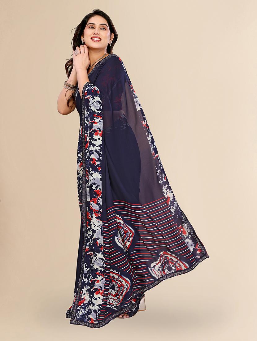 women printed casual wear saree with blouse - 22049623 - Standard Image - 1