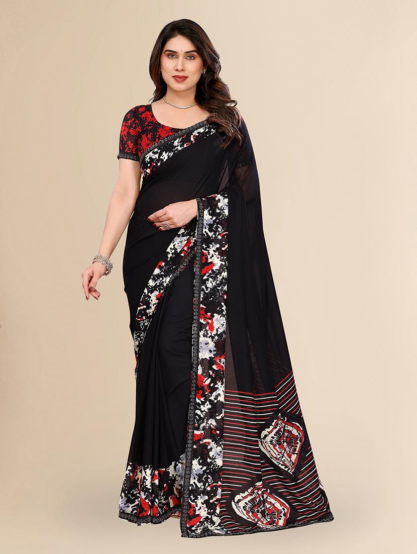 women printed casual wear saree with blouse - 22049626 - Zoom Image - 0