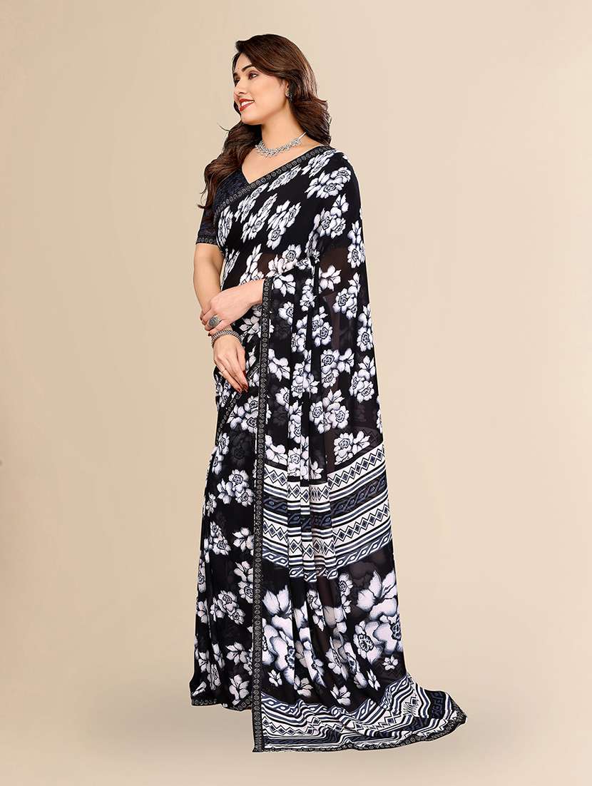 women printed casual wear saree with blouse - 22049636 - Standard Image - 1