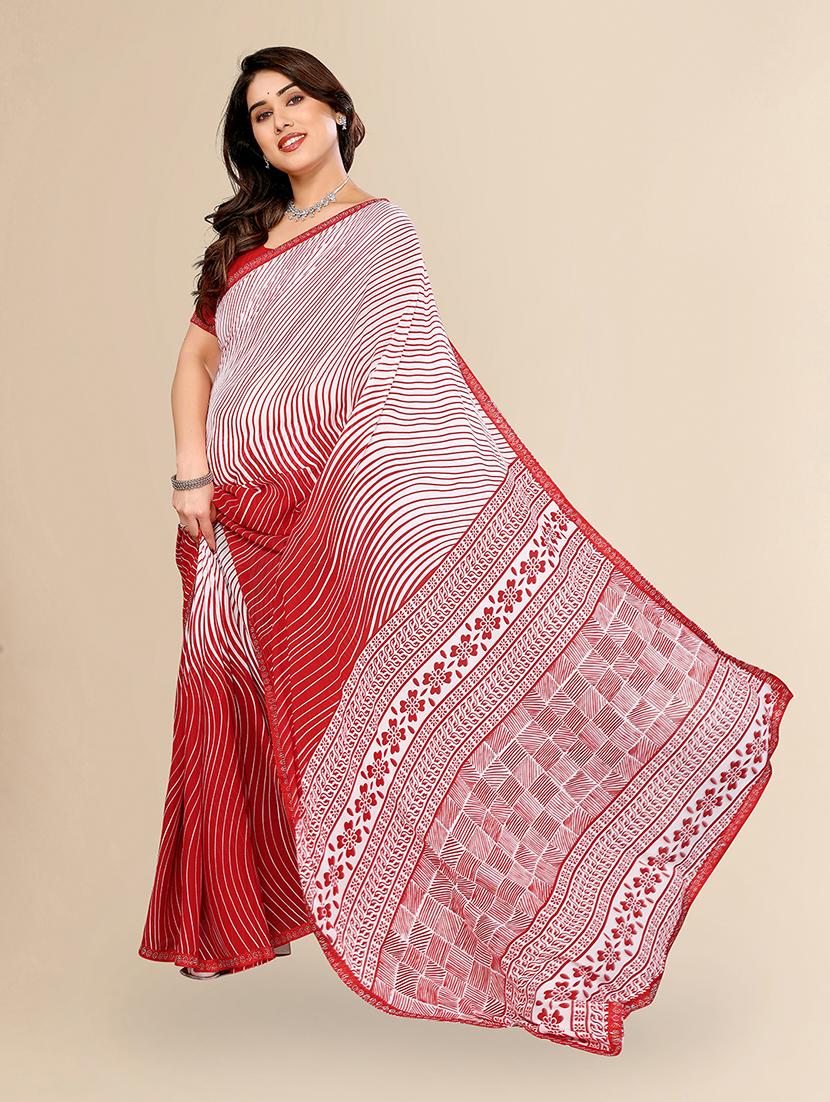 women printed casual wear saree with blouse - 22049639 -  Standard Image - 1