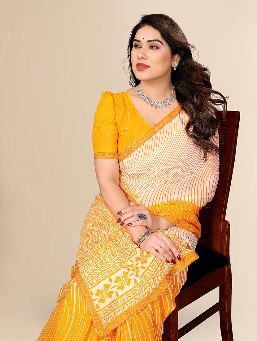 women printed casual wear saree with blouse - 22049640 - Standard Image - 1