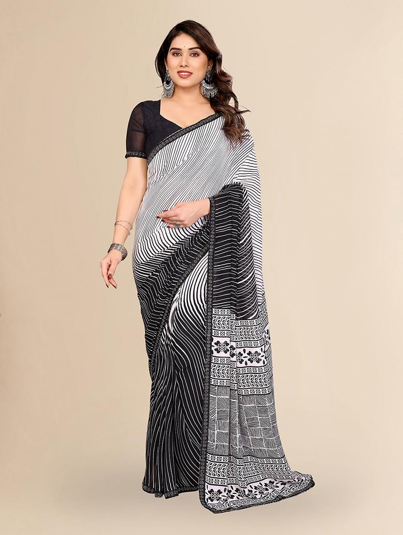 women printed casual wear saree with blouse - 22049642 - Zoom Image - 0