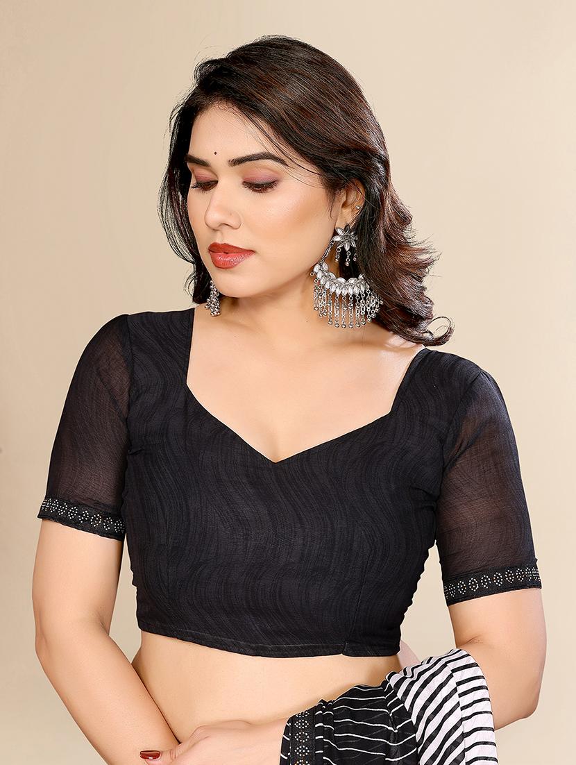women printed casual wear saree with blouse - 22049642 - Standard Image - 4