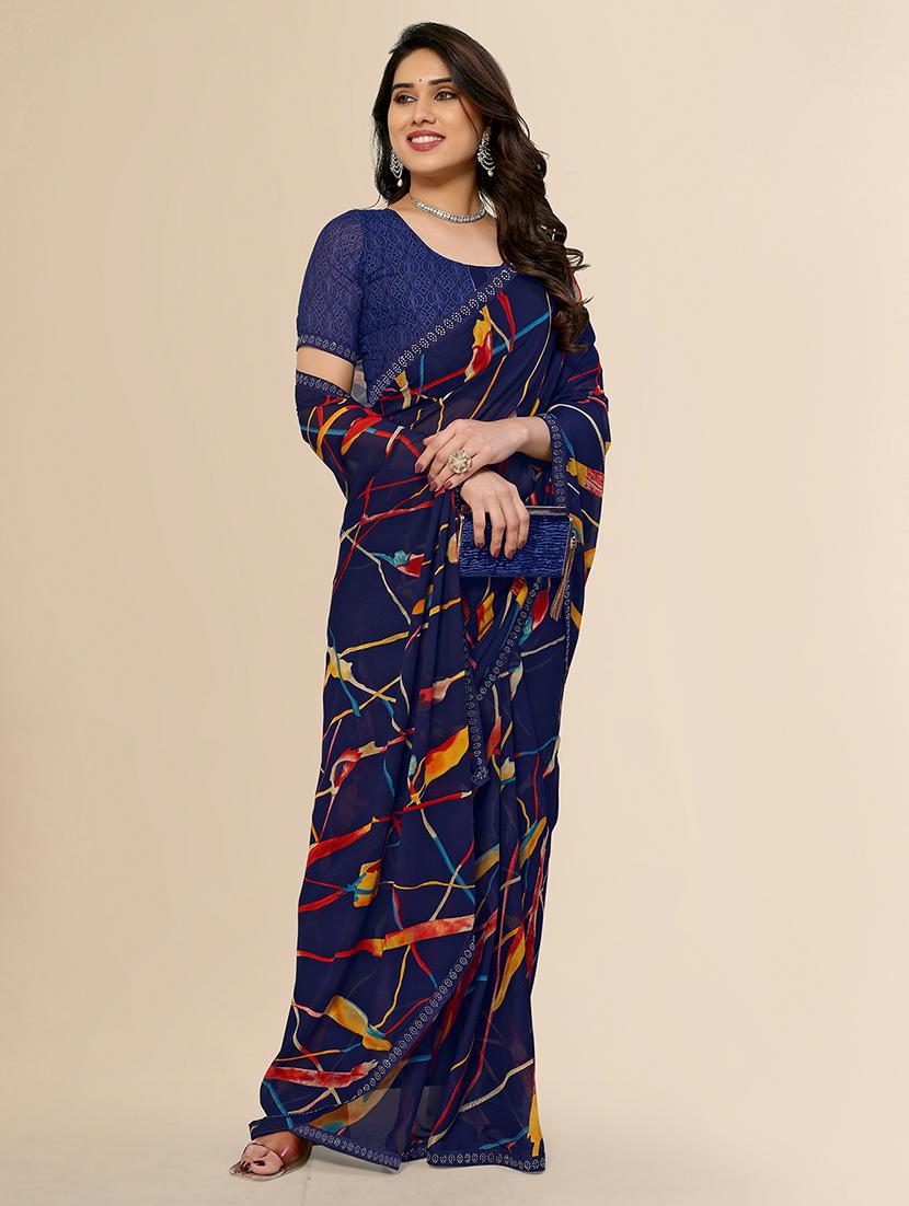 women printed casual wear saree with blouse - 22050015 -  Standard Image - 1